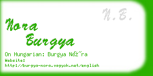 nora burgya business card